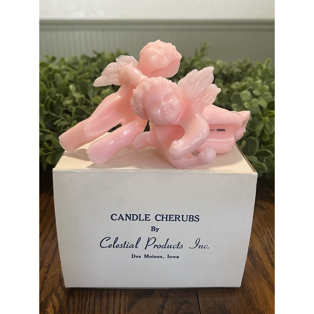 Candle Cherubs By Celestial Products Victorian Pink Excellent Boxed